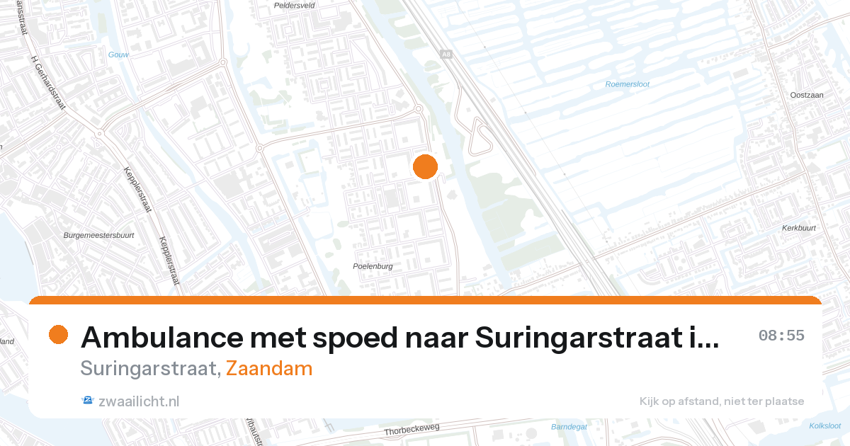 Ambulance met spoed naar Suringarstraat in Zaandam — 28 aug 2026