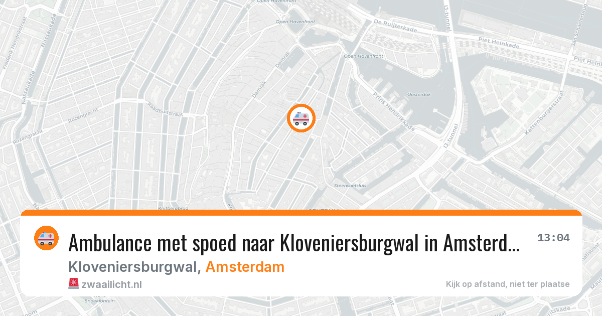 Ambulance met spoed naar Kloveniersburgwal in Amsterdam — 17 mrt 2026