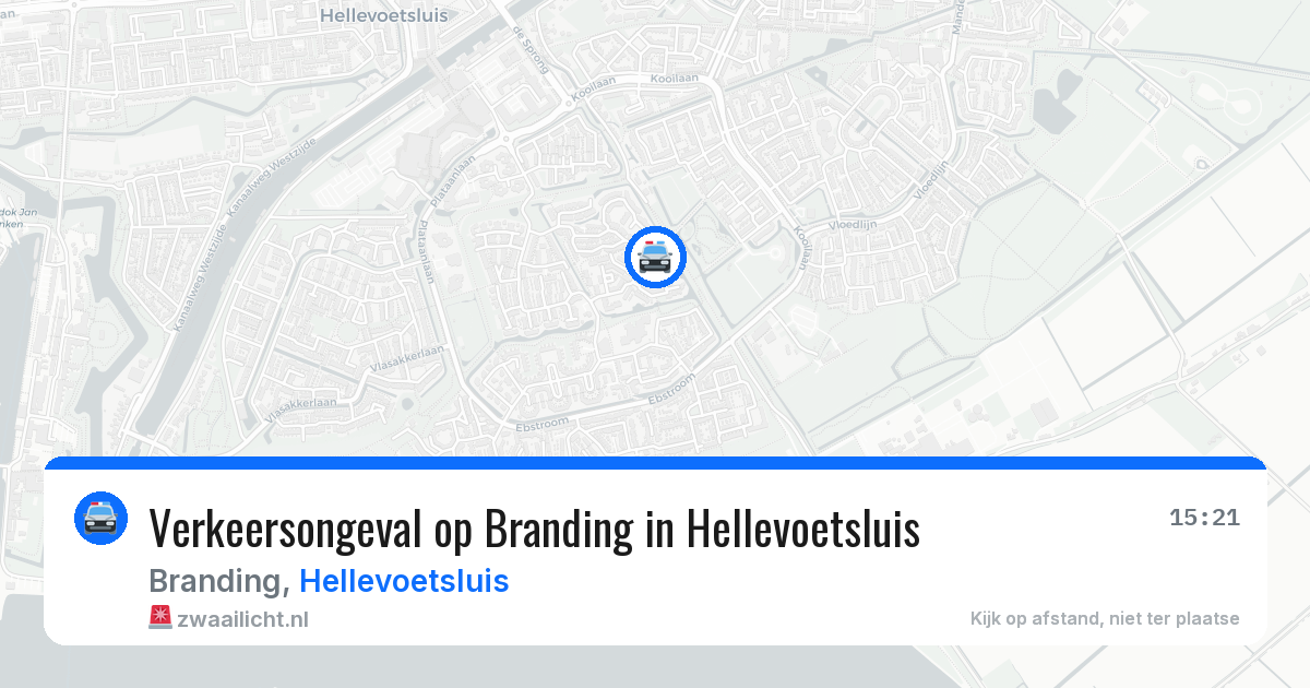 Verkeersongeval op Branding in Hellevoetsluis — 6 jul 2026