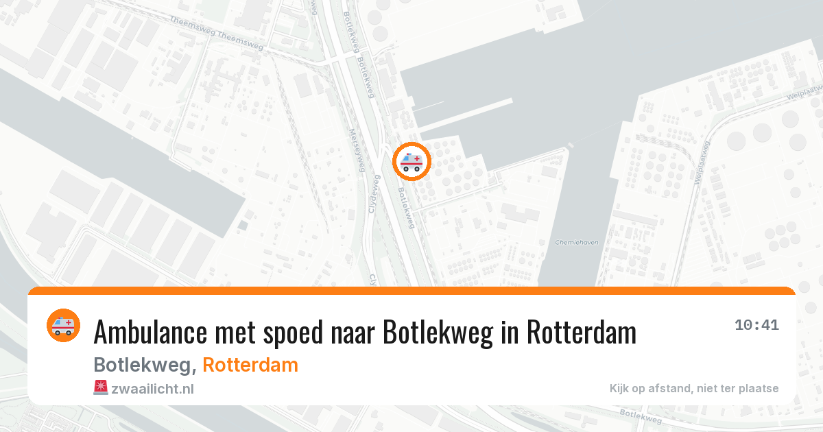 Ambulance met spoed naar Botlekweg in Rotterdam — 13 aug 2026
