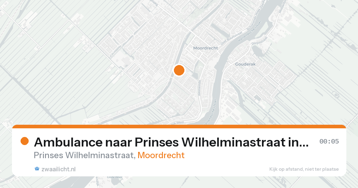 Ambulance naar Prinses Wilhelminastraat in Moordrecht — 16 aug 2026