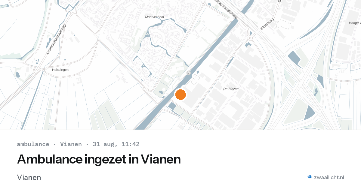 Ambulance ingezet in Vianen — 31 aug 2026