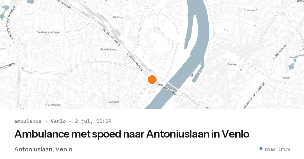 Ambulance met spoed naar Antoniuslaan in Venlo — 2 jul 2026