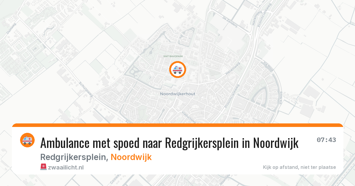 Ambulance met spoed naar Redgrijkersplein in Noordwijk — 29 jun 2026