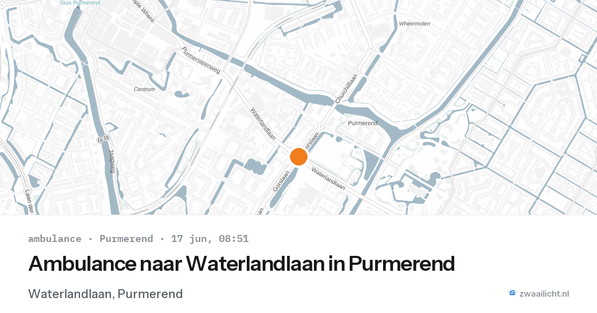 Ambulance naar Waterlandlaan in Purmerend — 17 jun 2026