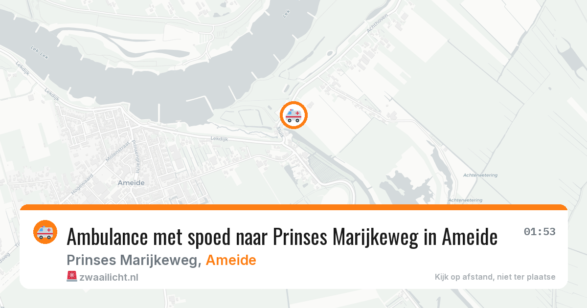 Ambulance met spoed naar Prinses Marijkeweg in Ameide — 25 jan 2026