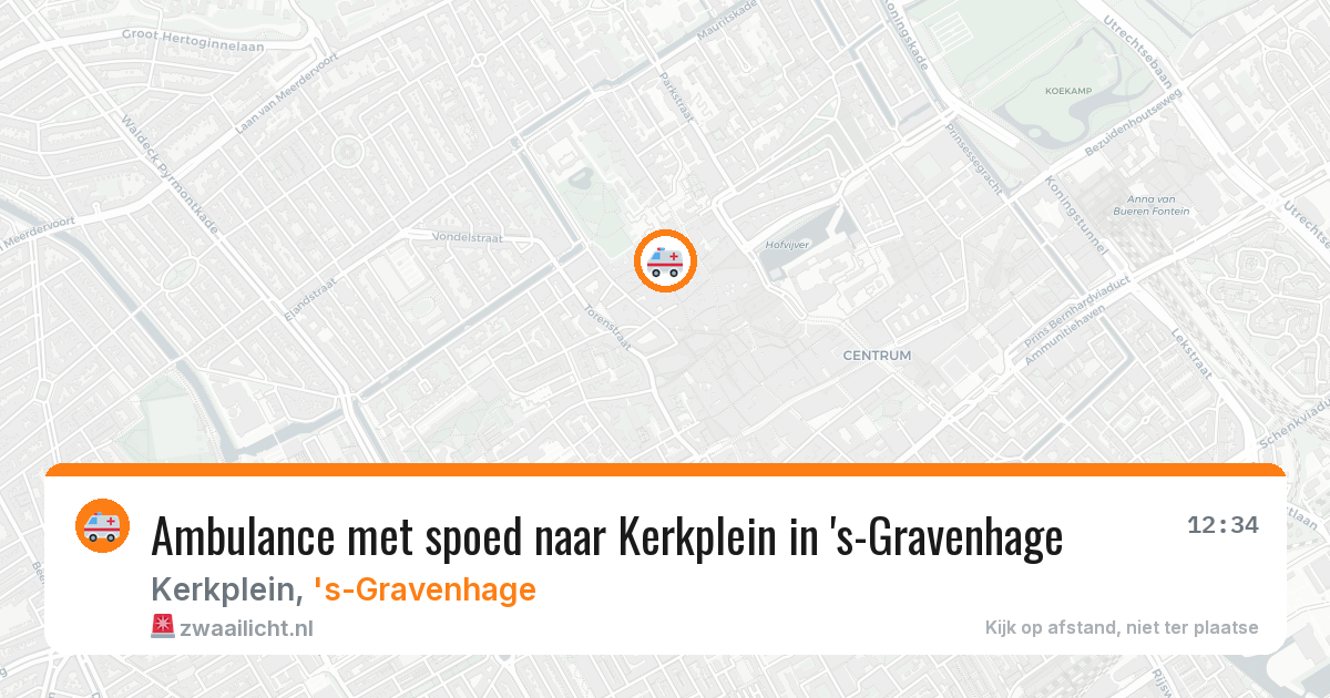 Ambulance met spoed naar Kerkplein in 's-Gravenhage — 18 jul 2026