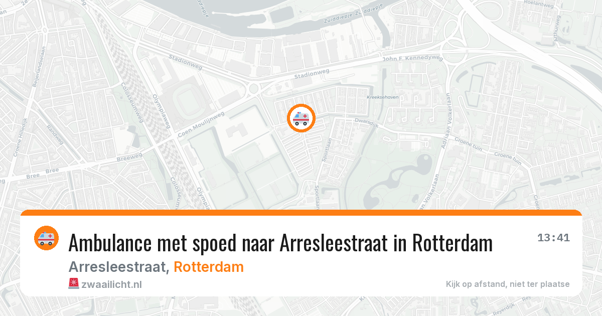 Ambulance met spoed naar Arresleestraat in Rotterdam — 5 mei 2026