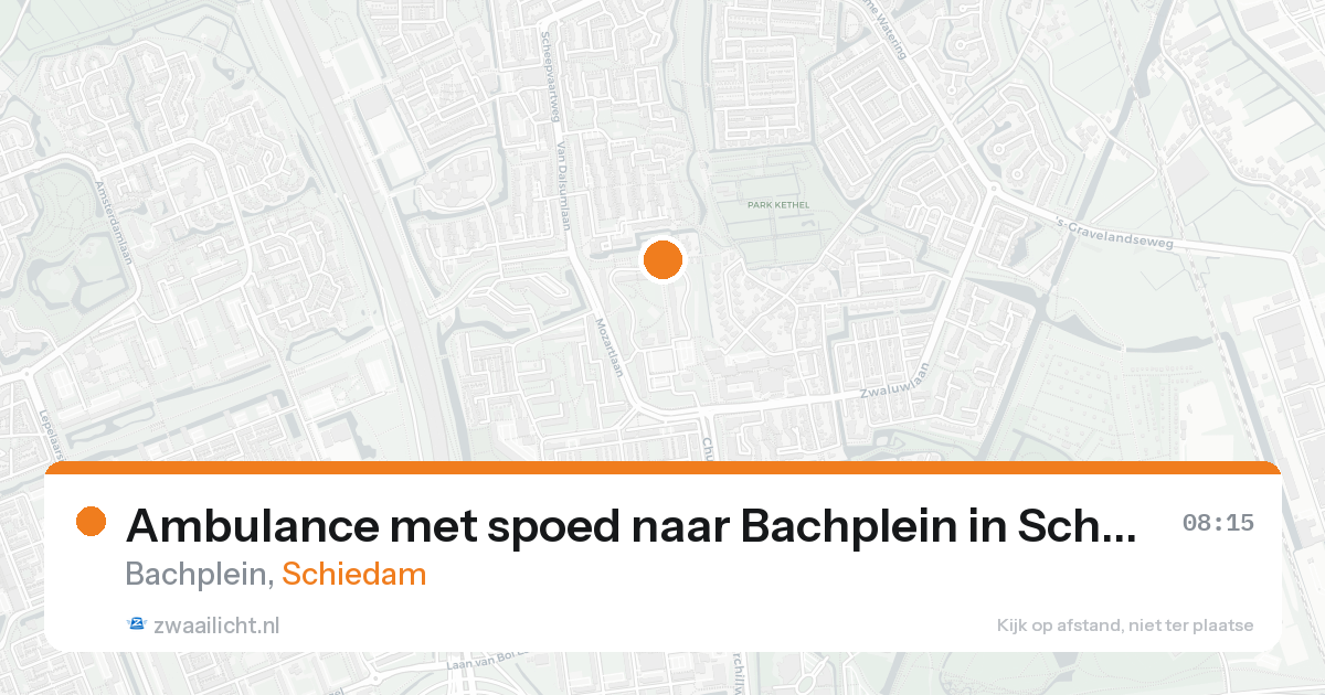 Ambulance met spoed naar Bachplein in Schiedam — 26 aug 2026