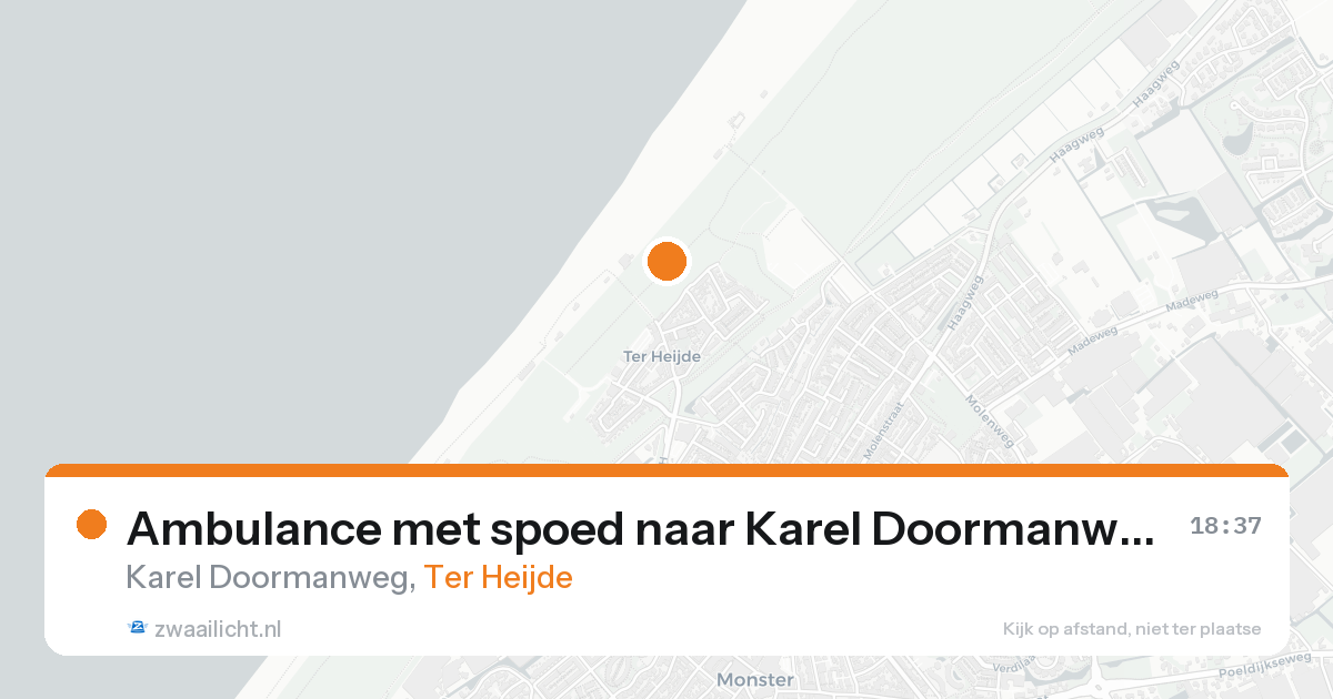 Ambulance met spoed naar Karel Doormanweg in Ter Heijde — 24 aug 2026