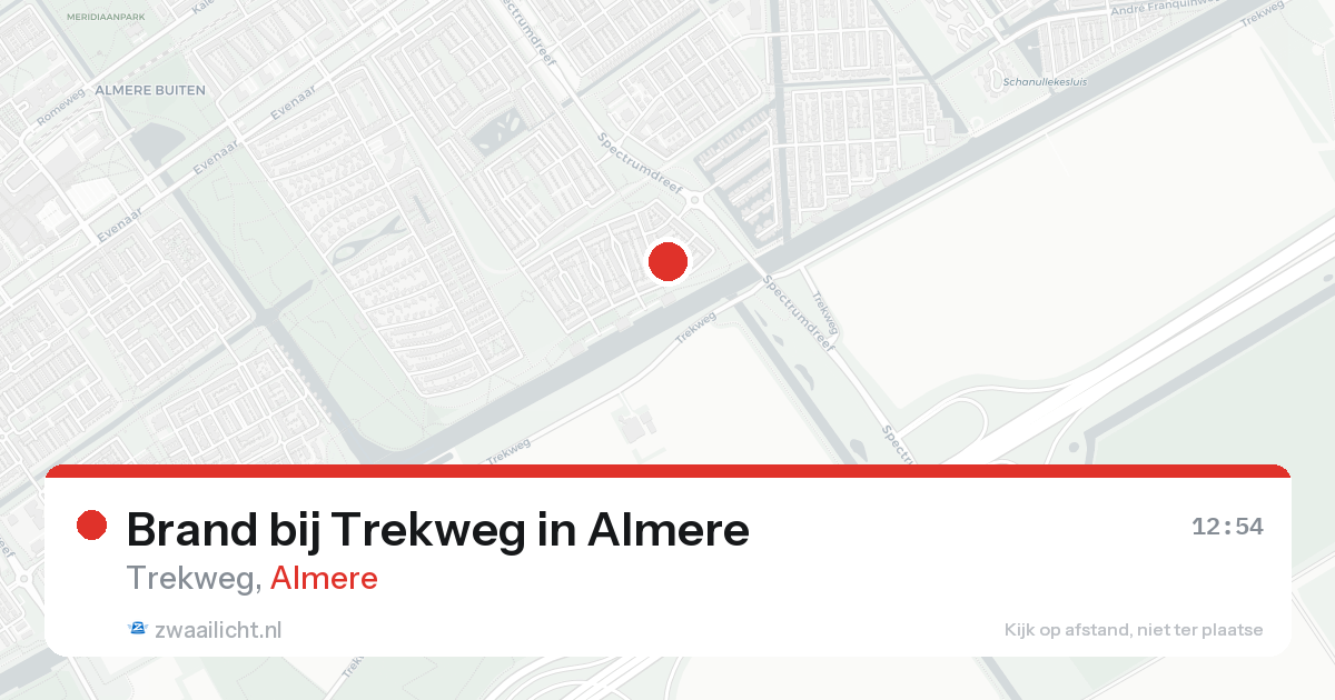 Brand bij Trekweg in Almere — 14 aug 2026