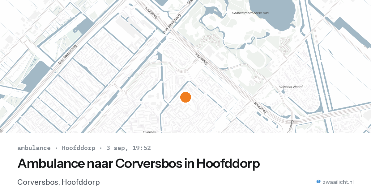Ambulance naar Corversbos in Hoofddorp — 3 sep 2026