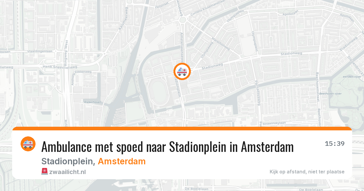 Ambulance met spoed naar Stadionplein in Amsterdam — 26 apr 2026