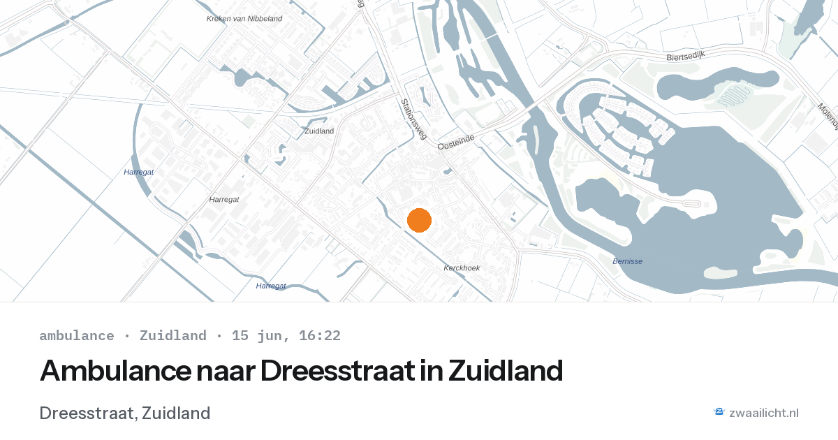 Ambulance naar Dreesstraat in Zuidland — 15 jun 2026
