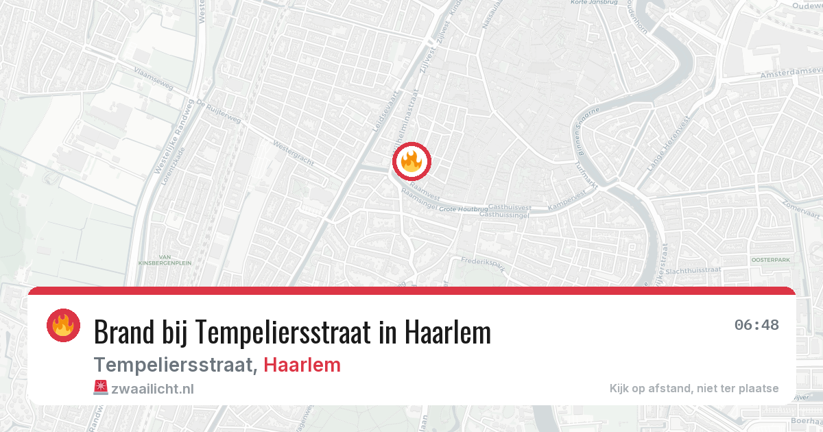 Brand bij Tempeliersstraat in Haarlem — 6 mei 2026