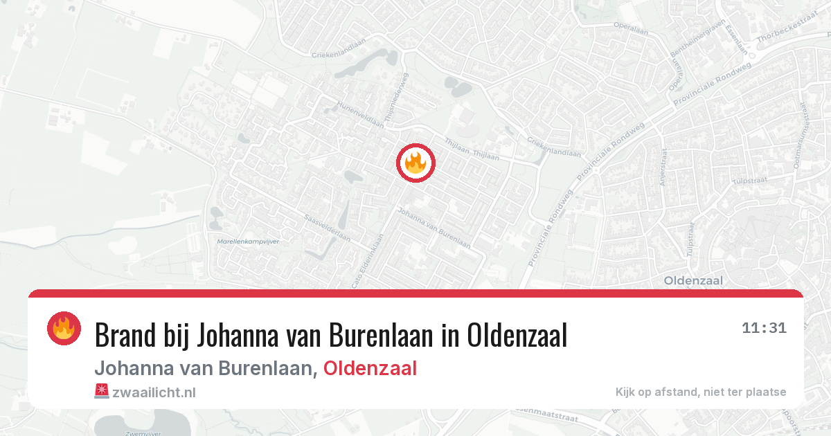 Brand bij Johanna van Burenlaan in Oldenzaal — 27 jun 2026