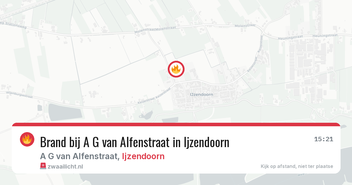 Brand bij A G van Alfenstraat in Ijzendoorn — 29 jul 2026