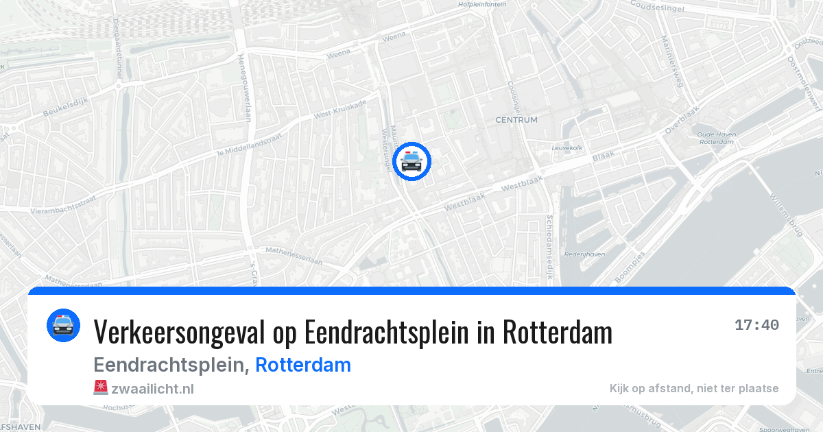 Verkeersongeval op Eendrachtsplein in Rotterdam — 12 apr 2026