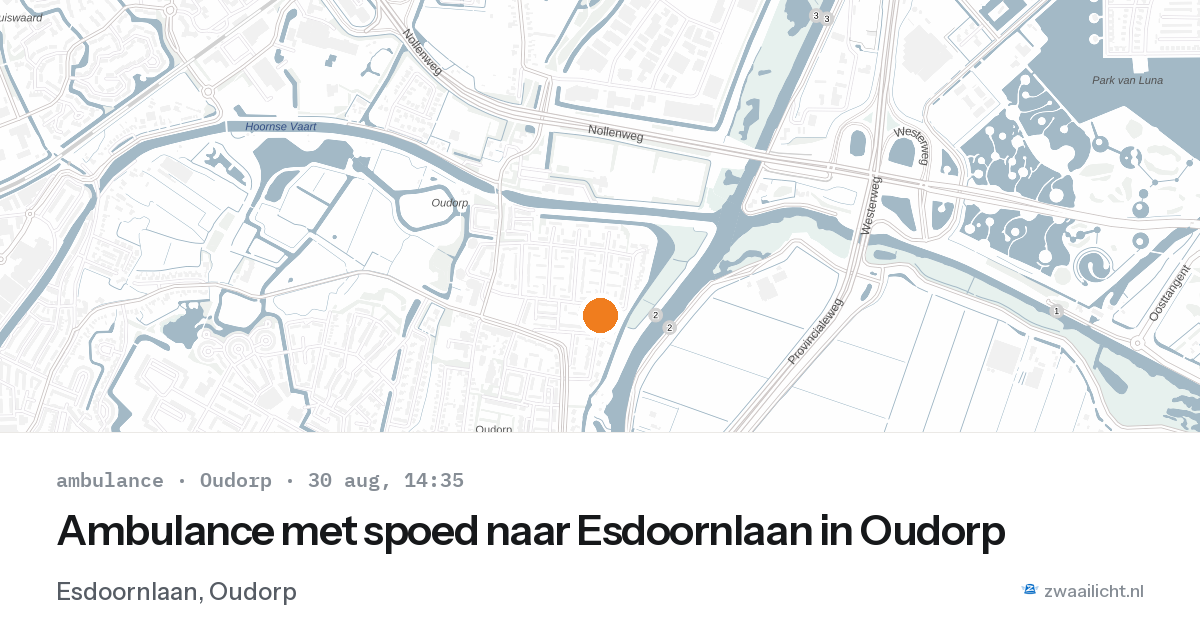 Ambulance met spoed naar Esdoornlaan in Oudorp — 30 aug 2026