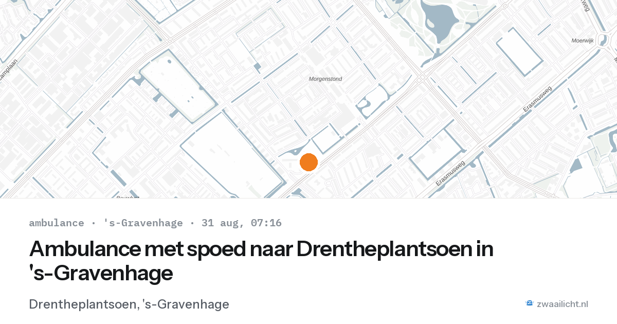 Ambulance met spoed naar Drentheplantsoen in 's-Gravenhage — 31 aug 2026