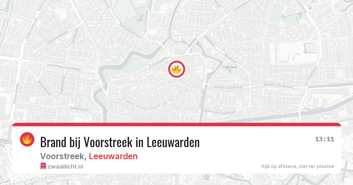 Brand bij Voorstreek in Leeuwarden — 12 mrt 2026