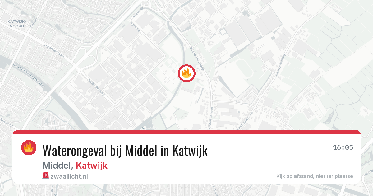 Waterongeval bij Middel in Katwijk — 9 aug 2026