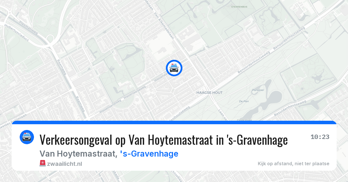 Verkeersongeval op Van Hoytemastraat in 's-Gravenhage — 30 jul 2026