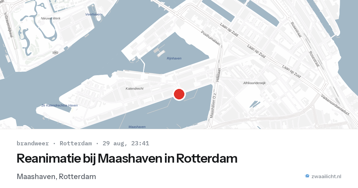 Reanimatie bij Maashaven in Rotterdam — 29 aug 2026