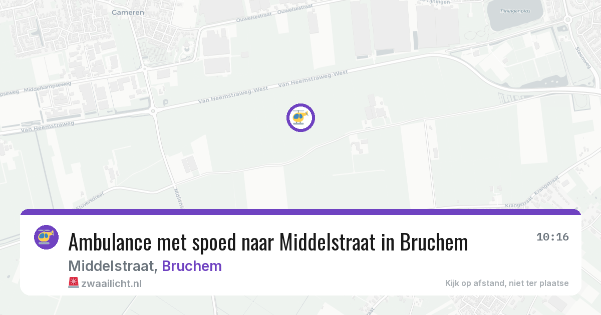 Ambulance met spoed naar Middelstraat in Bruchem — 29 jun 2026
