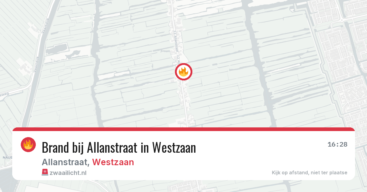 Brand bij Allanstraat in Westzaan — 17 jul 2026