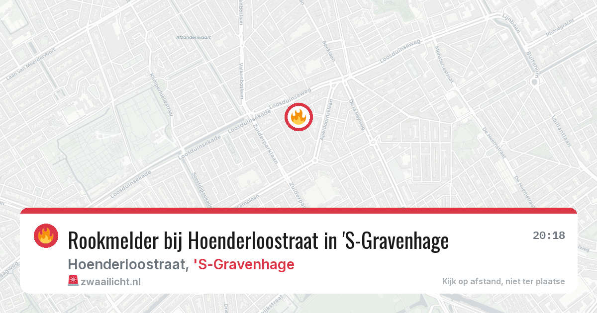 Rookmelder bij Hoenderloostraat in 'S-Gravenhage — 30 mei 2026
