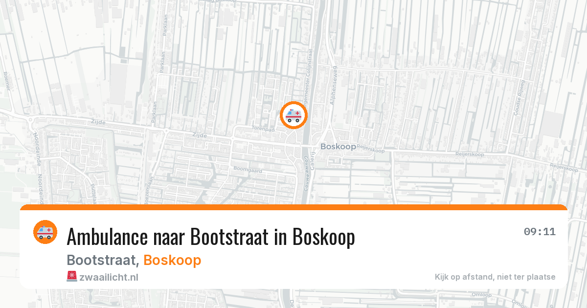 Ambulance naar Bootstraat in Boskoop — 30 jul 2026