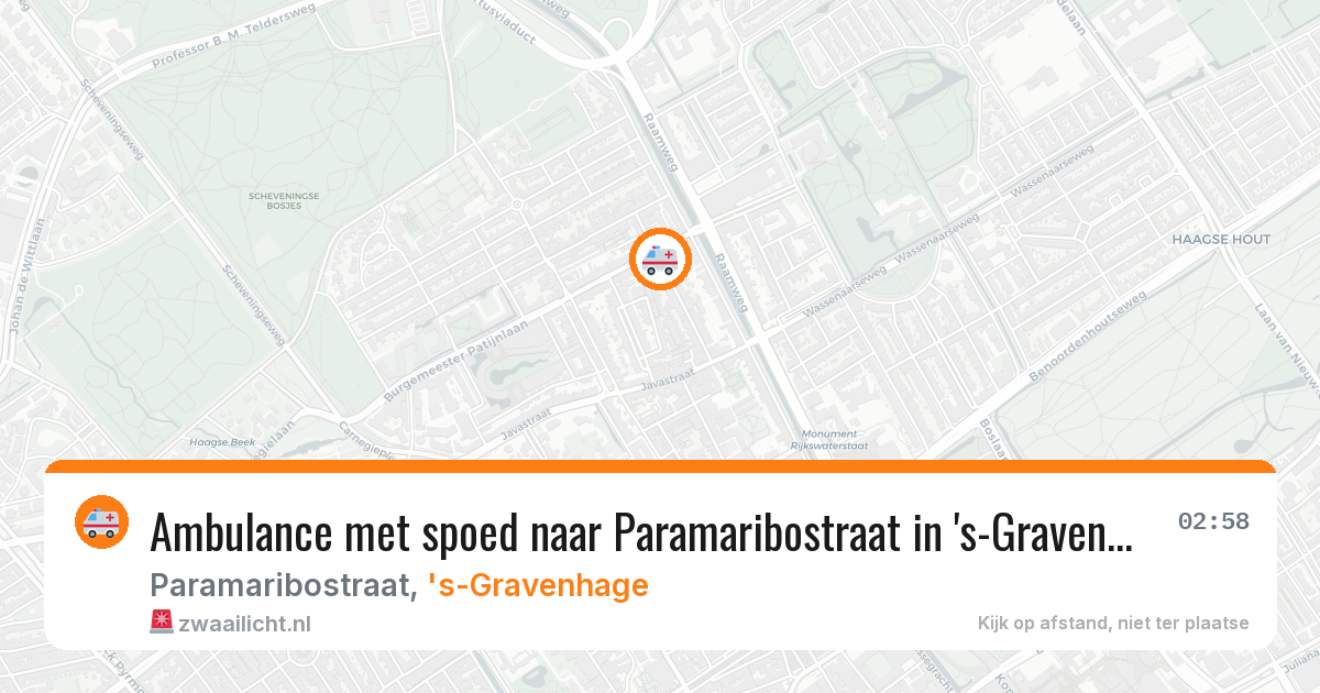 Ambulance met spoed naar Paramaribostraat in 's-Gravenhage — 24 mei 2026
