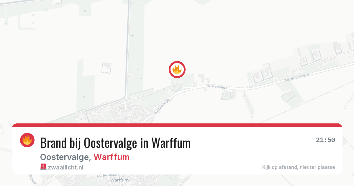 Brand bij Oostervalge in Warffum — 19 jun 2026