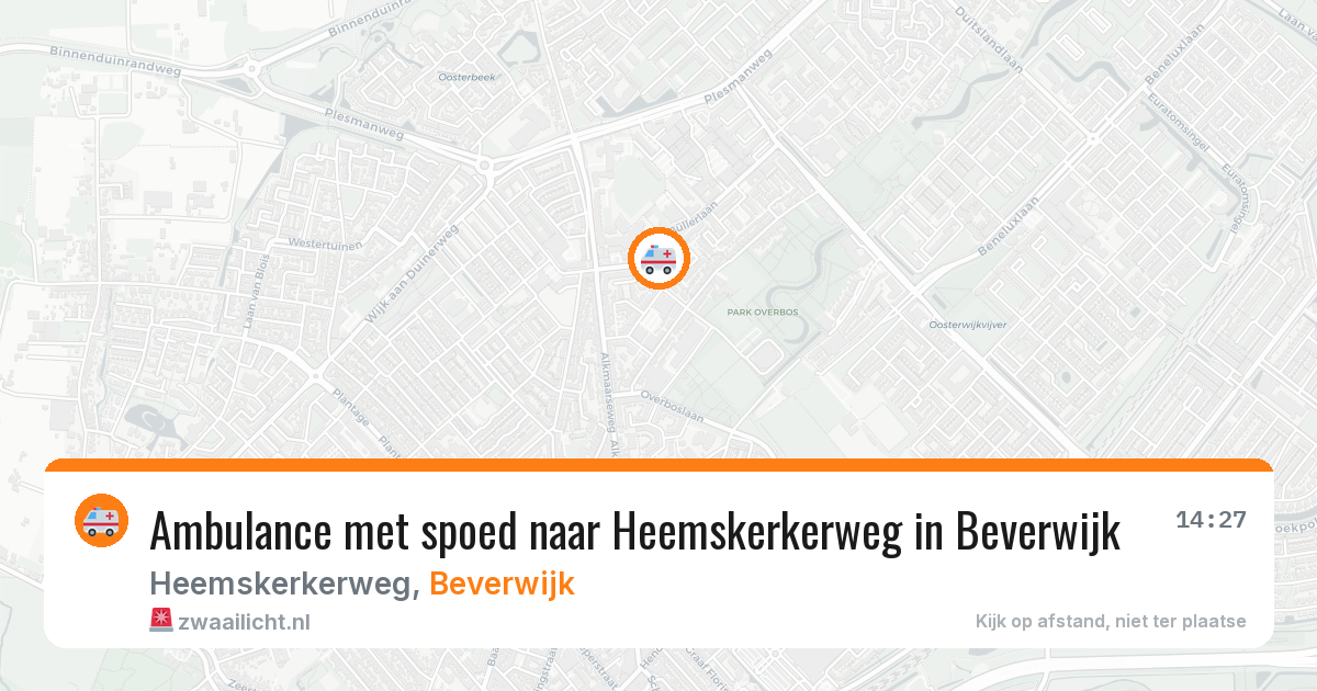 Ambulance met spoed naar Heemskerkerweg in Beverwijk — 13 aug 2026