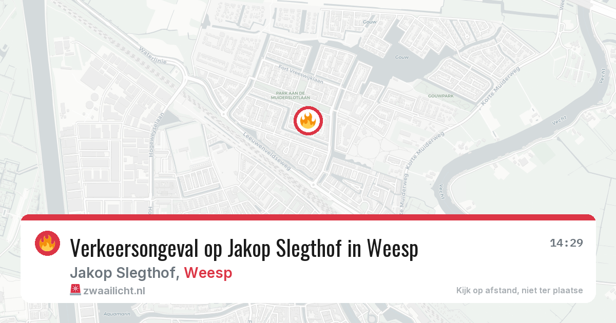 Verkeersongeval op Jakop Slegthof in Weesp — 20 jun 2026