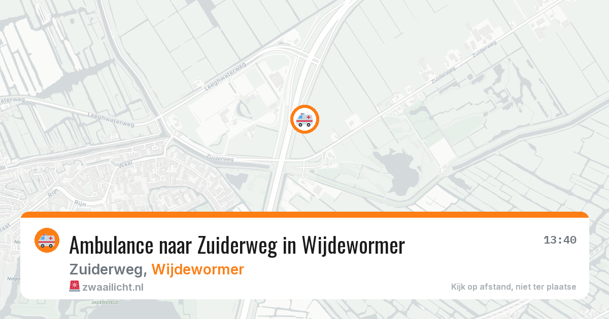 Ambulance naar Zuiderweg in Wijdewormer — 20 jun 2026