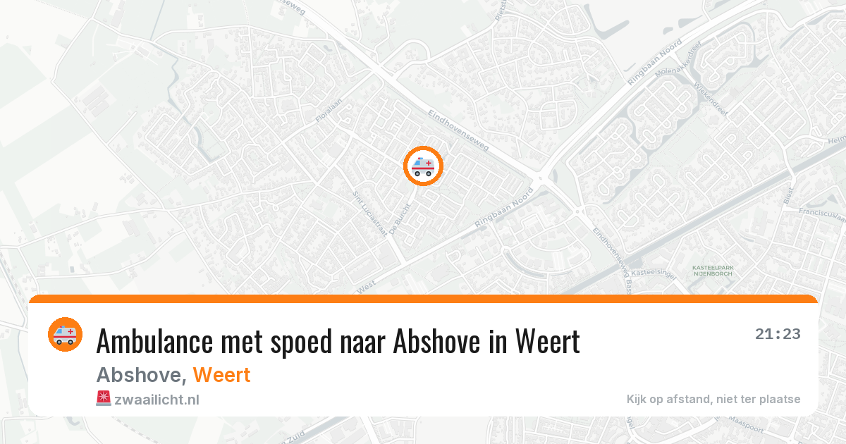 Ambulance met spoed naar Abshove in Weert — 19 jul 2026