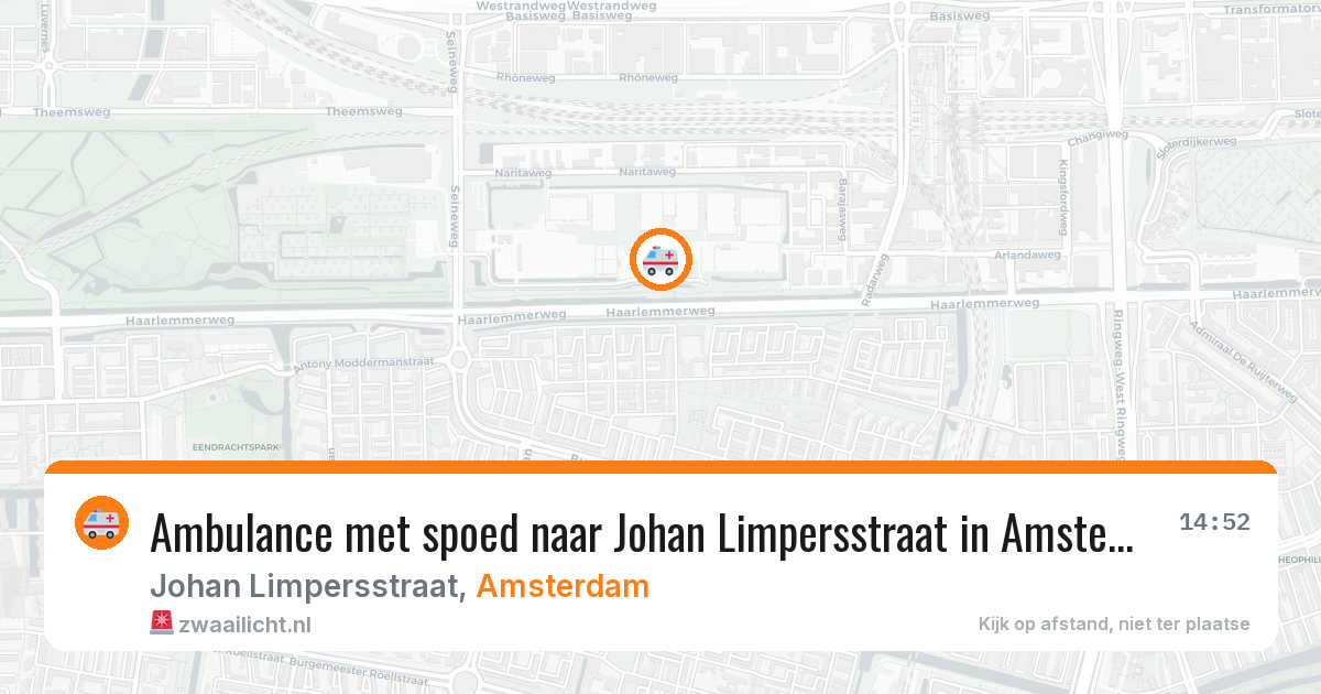 Ambulance met spoed naar Johan Limpersstraat in Amsterdam — 5 mei 2026