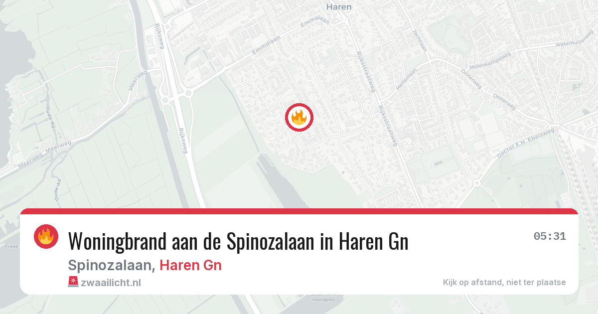 Woningbrand aan de Spinozalaan in Haren Gn — 8 apr 2026