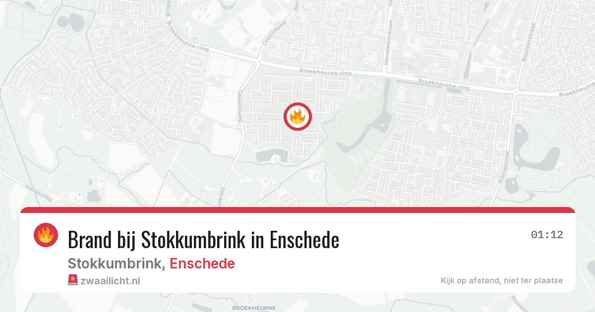 Brand bij Stokkumbrink in Enschede — 18 apr 2026