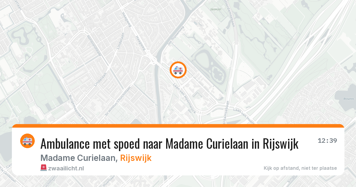 Ambulance met spoed naar Madame Curielaan in Rijswijk — 3 aug 2026