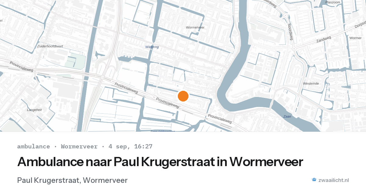 Ambulance naar Paul Krugerstraat in Wormerveer — 4 sep 2026