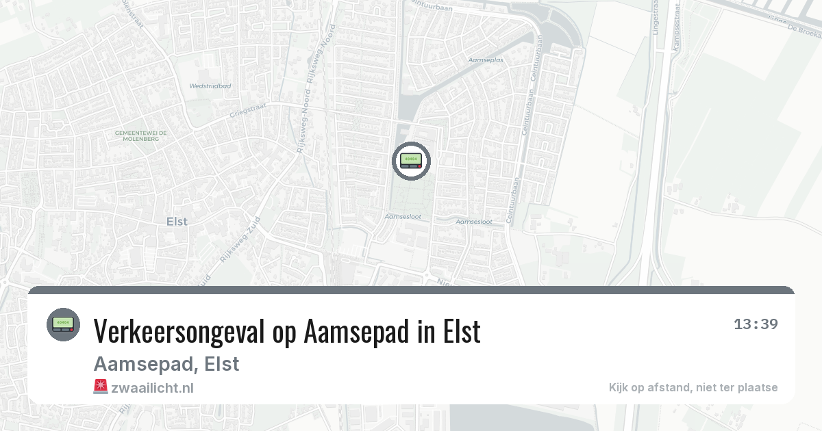 Verkeersongeval op Aamsepad in Elst — 25 feb 2026