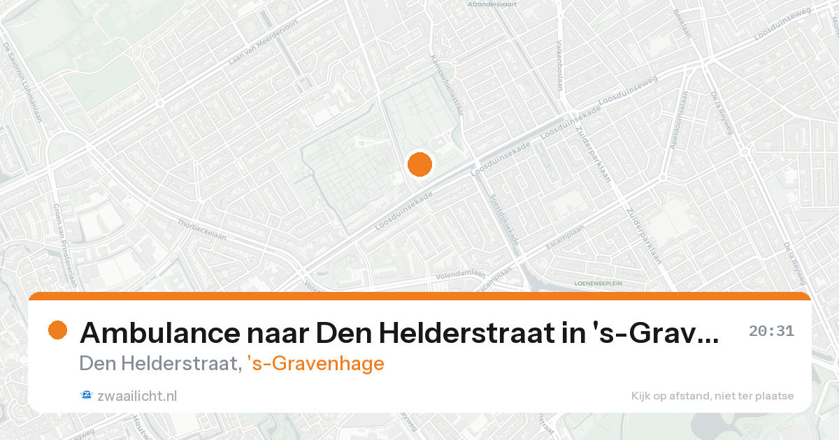 Ambulance naar Den Helderstraat in 's-Gravenhage — 16 aug 2026