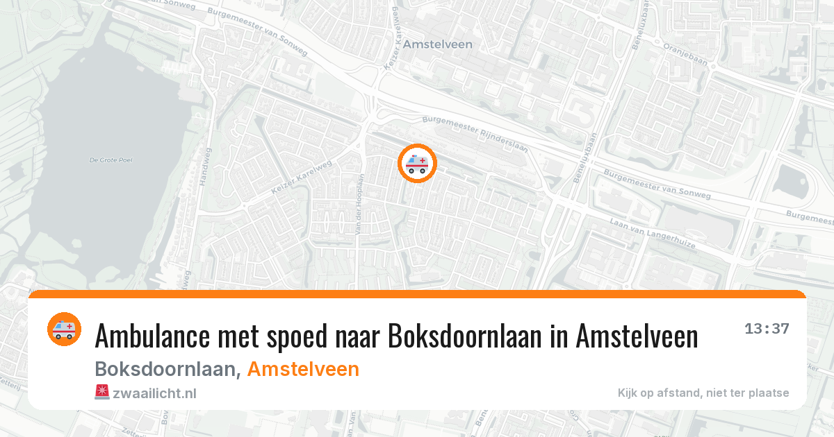 Ambulance met spoed naar Boksdoornlaan in Amstelveen — 6 apr 2026