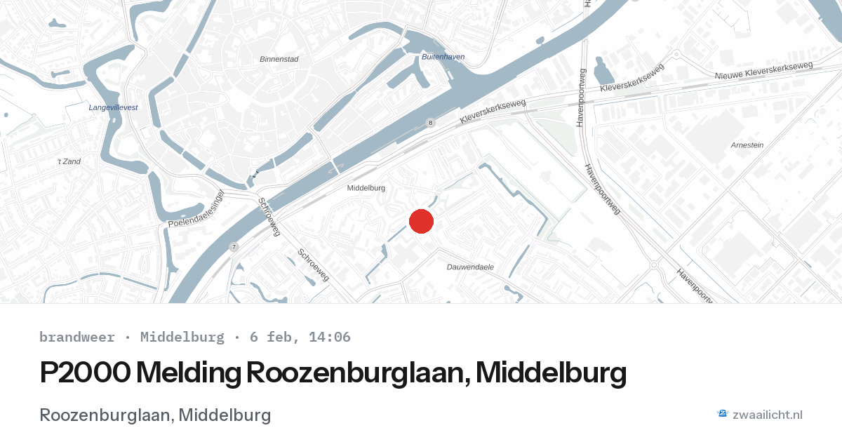 P2000 Melding Roozenburglaan, Middelburg — 6 feb 2026