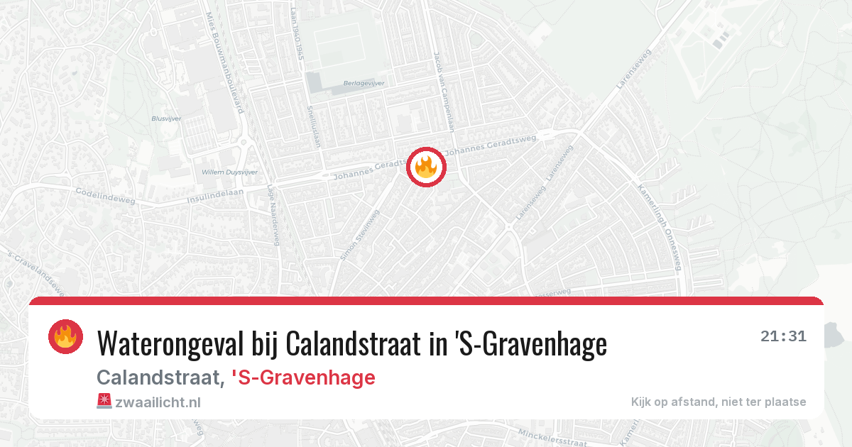 Waterongeval bij Calandstraat in 'S-Gravenhage — 19 mrt 2026