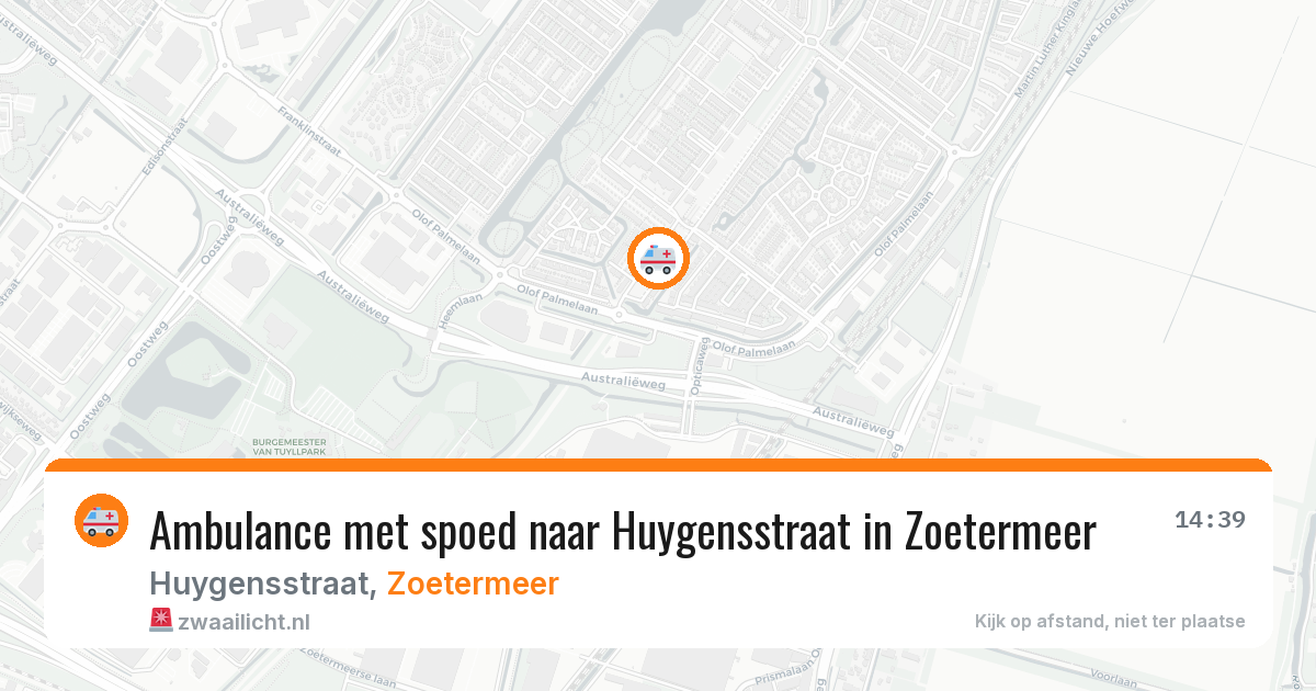 Ambulance met spoed naar Huygensstraat in Zoetermeer — 8 jun 2026