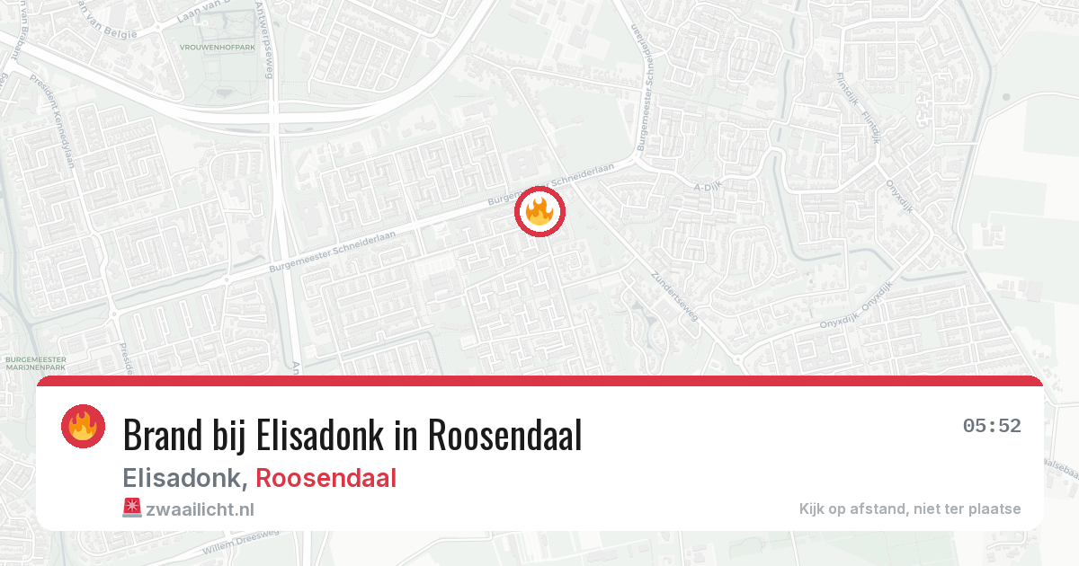 Brand bij Elisadonk in Roosendaal — 29 jan 2026